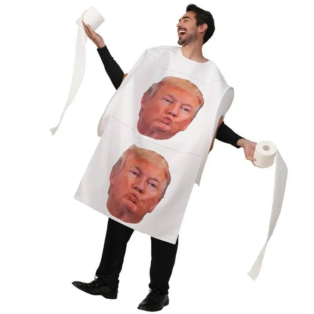Halloween Couples Parody Toilet Paper Coat Heart Print Costume - Azufun