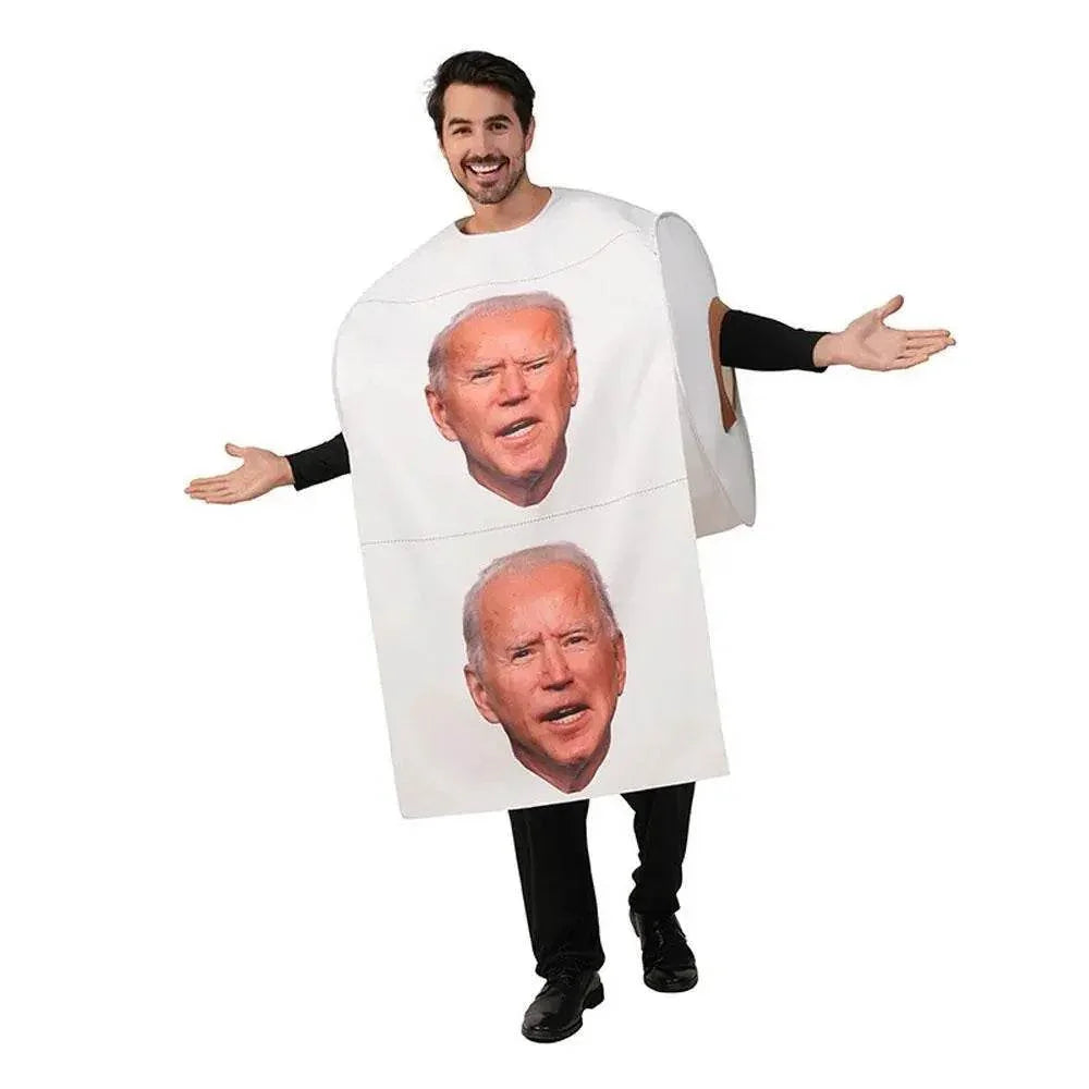Halloween Couples Parody Toilet Paper Coat Heart Print Costume - Azufun
