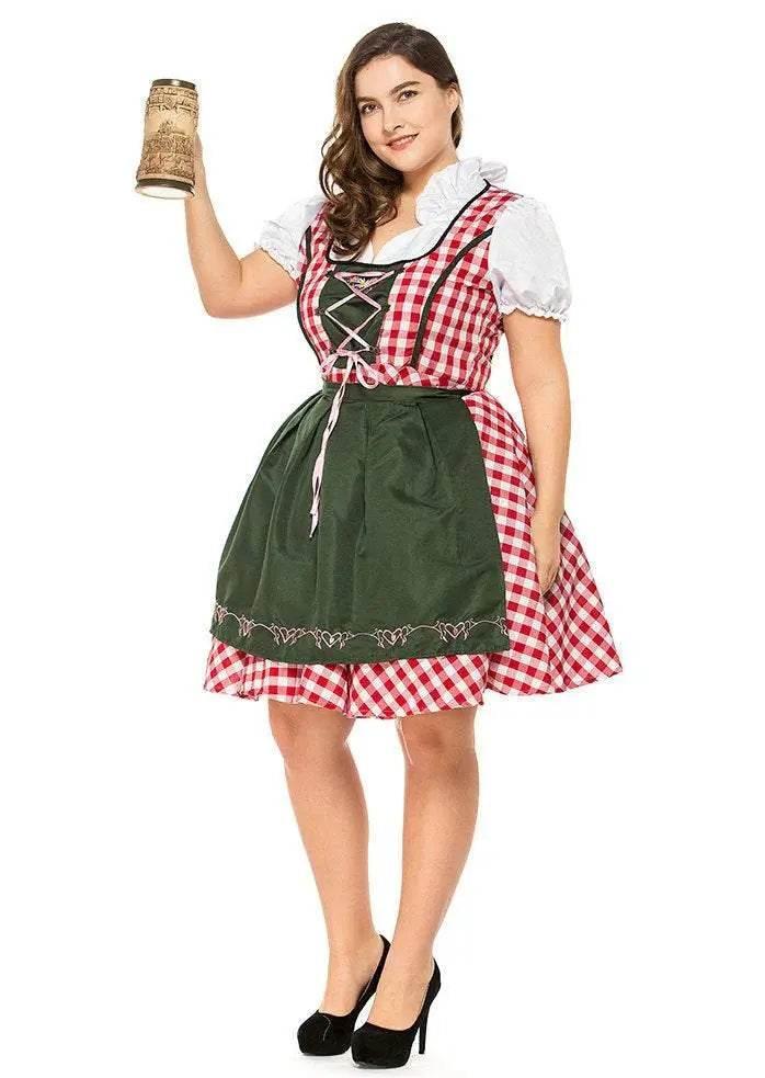 Halloween Plus Size Women German Beer Oktoberfest Cosplay Costume - Azufun