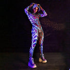 Halloween skull zombie blue and cyan zentai costumes - Azufun
