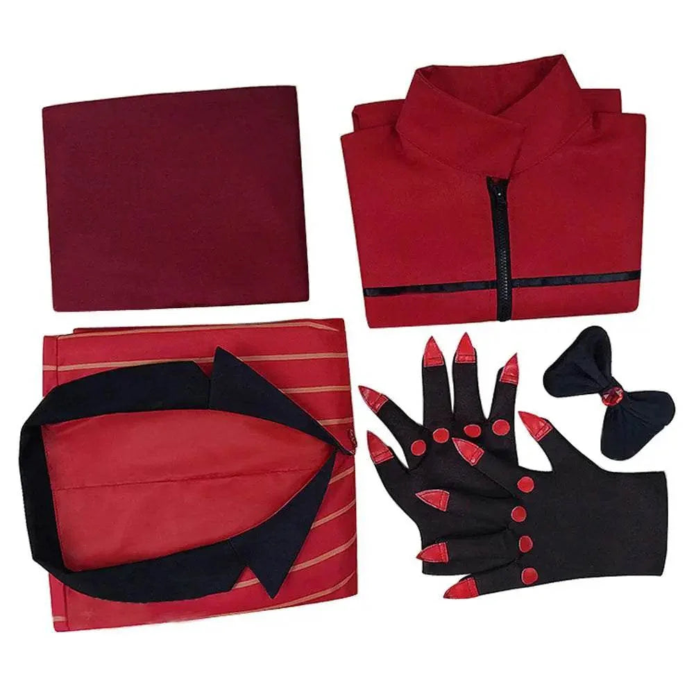 Hazbin Hotel Cosplay Costume Alastor Angel Dust Jacket Anime Halloween Suit Outfit Sets Dress Up For Adults - Azufun