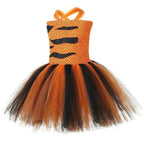 Kids Tiger Costume Tutu Dress with Ears Headband Bow tie Tail 4pcs Set - Azufun