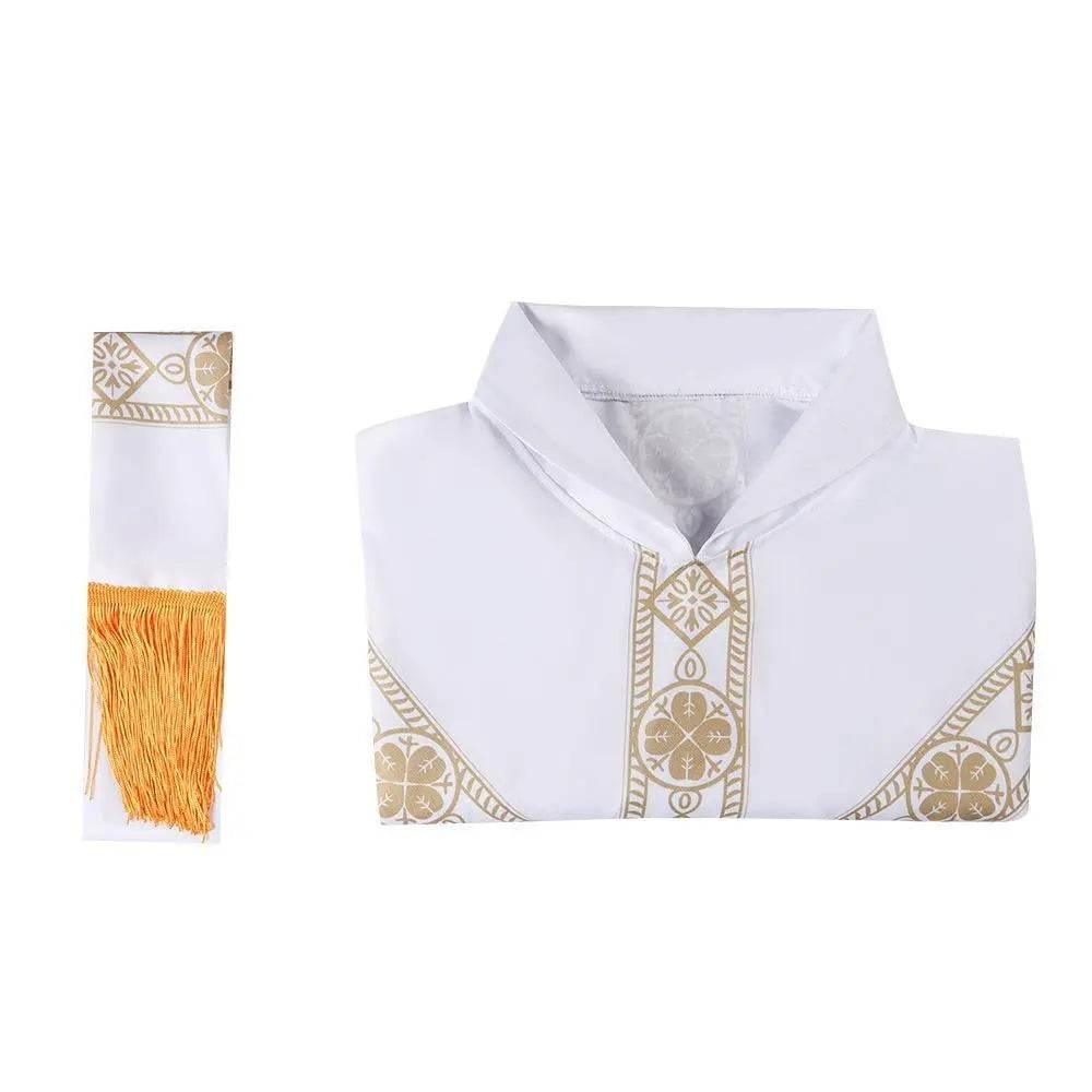 Medieval Cloak Spliced Priest Uniform Cosplay Costume Outfits Halloween Carnival Suit - Azufun