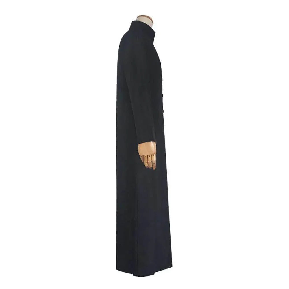 Movie The Matrix Cosplay Neo Costume Black Suit Cloak Pants Outfit Halloween Costumes for Men - Azufun