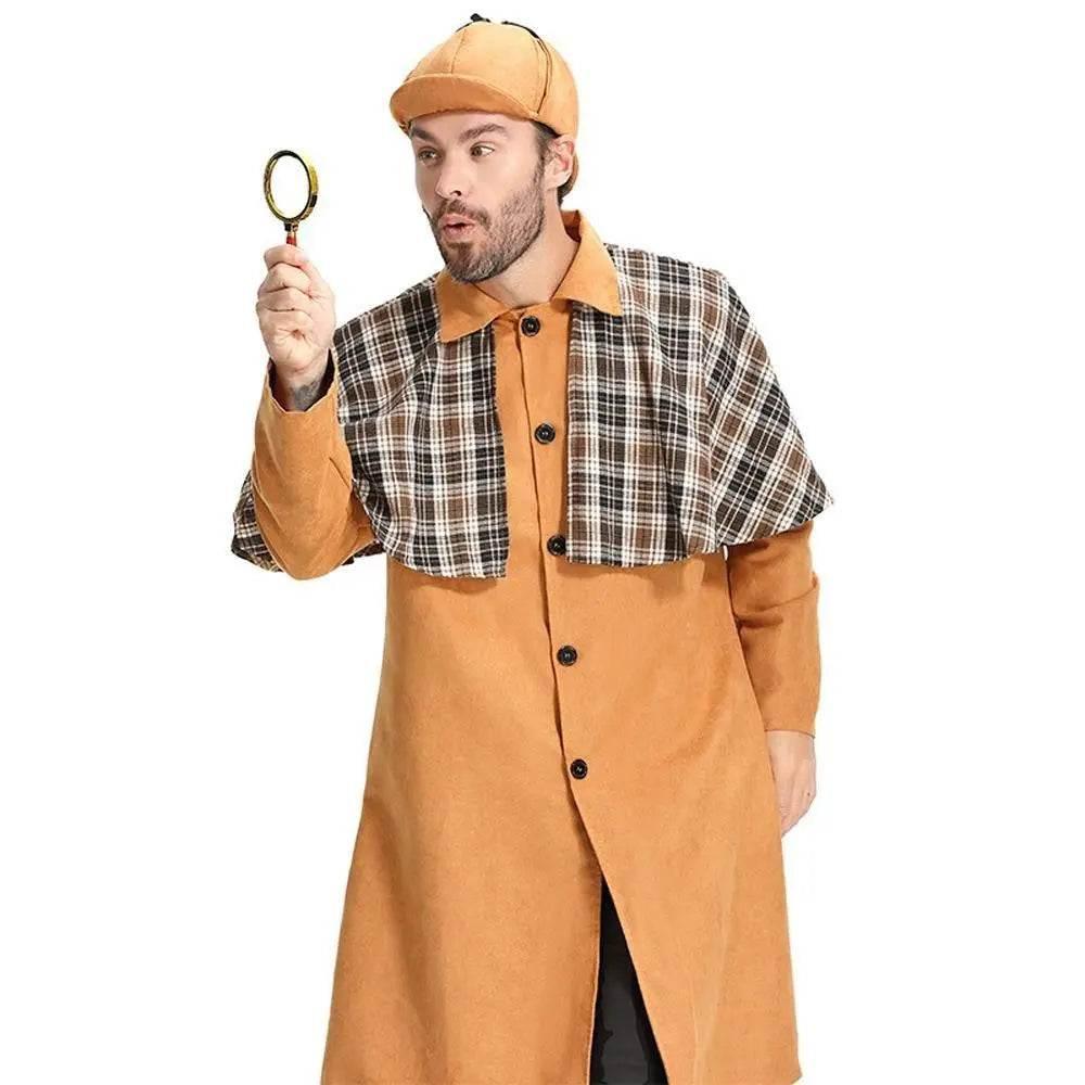 Mystery Game Role Playing Men Detective Adult Cosplay Costume Outfits Carnival Suit - Azufun