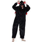 Onesie Kigurumi Pajamas Print New Demon Adult's Flannel Winter Sleepwear Animal Costume - Pajamasbuy