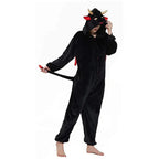 Onesie Kigurumi Pajamas Print New Demon Adult's Flannel Winter Sleepwear Animal Costume - Pajamasbuy