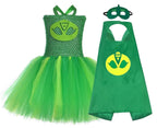 PJ Masks Superhero Cosplay Costumes Halloween Tutu Dress Suits - Azufun