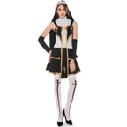 Pastor Fr Nun Couples Costume Halloween Outfits Cosplay Party Carnival - Azufun