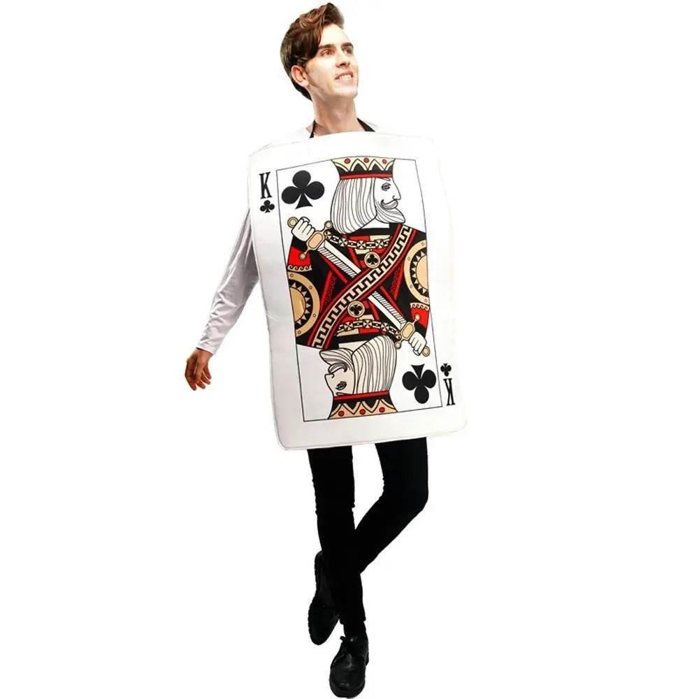 Poker Couples Funny Queen Clubs King of Hearts Cosplay Costume Halloween Carnival Suit - Azufun