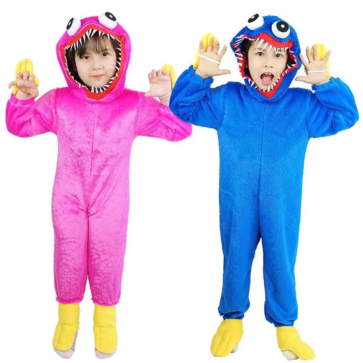 Poppy Playtime Huggy Wuggys Plush Costume Kids Halloween Cartoon Cosplay Jumpsuit - Azufun