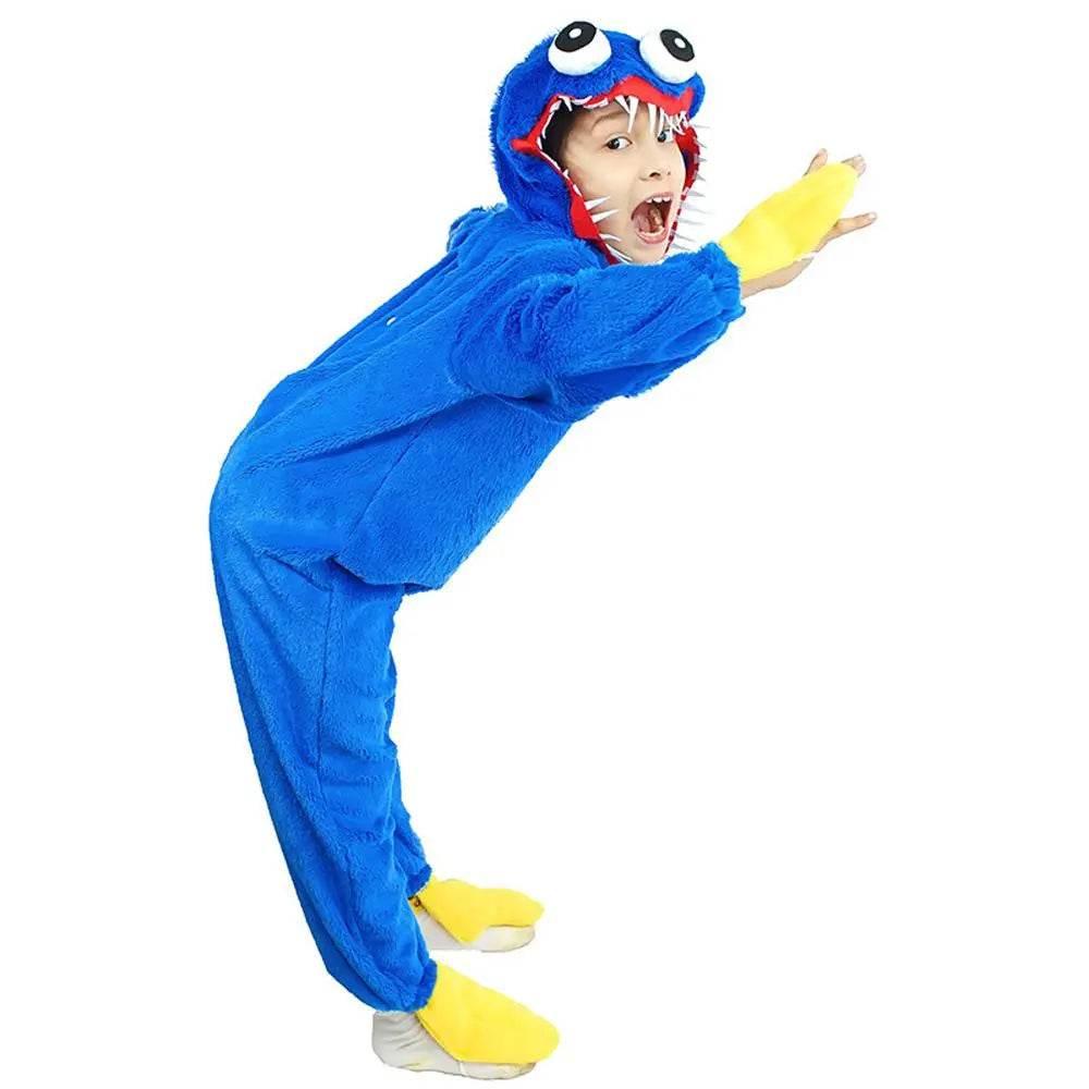 Poppy Playtime Huggy Wuggys Plush Costume Kids Halloween Cartoon Cosplay Jumpsuit - Azufun