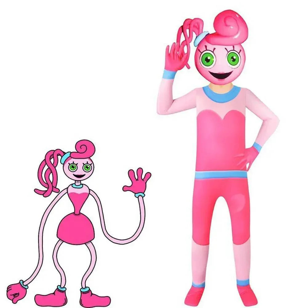 Poppy Playtime Mommy Cosplay Costume Jumpsuit Romper Tight Suit Outfit Dress Up For Girls - Azufun