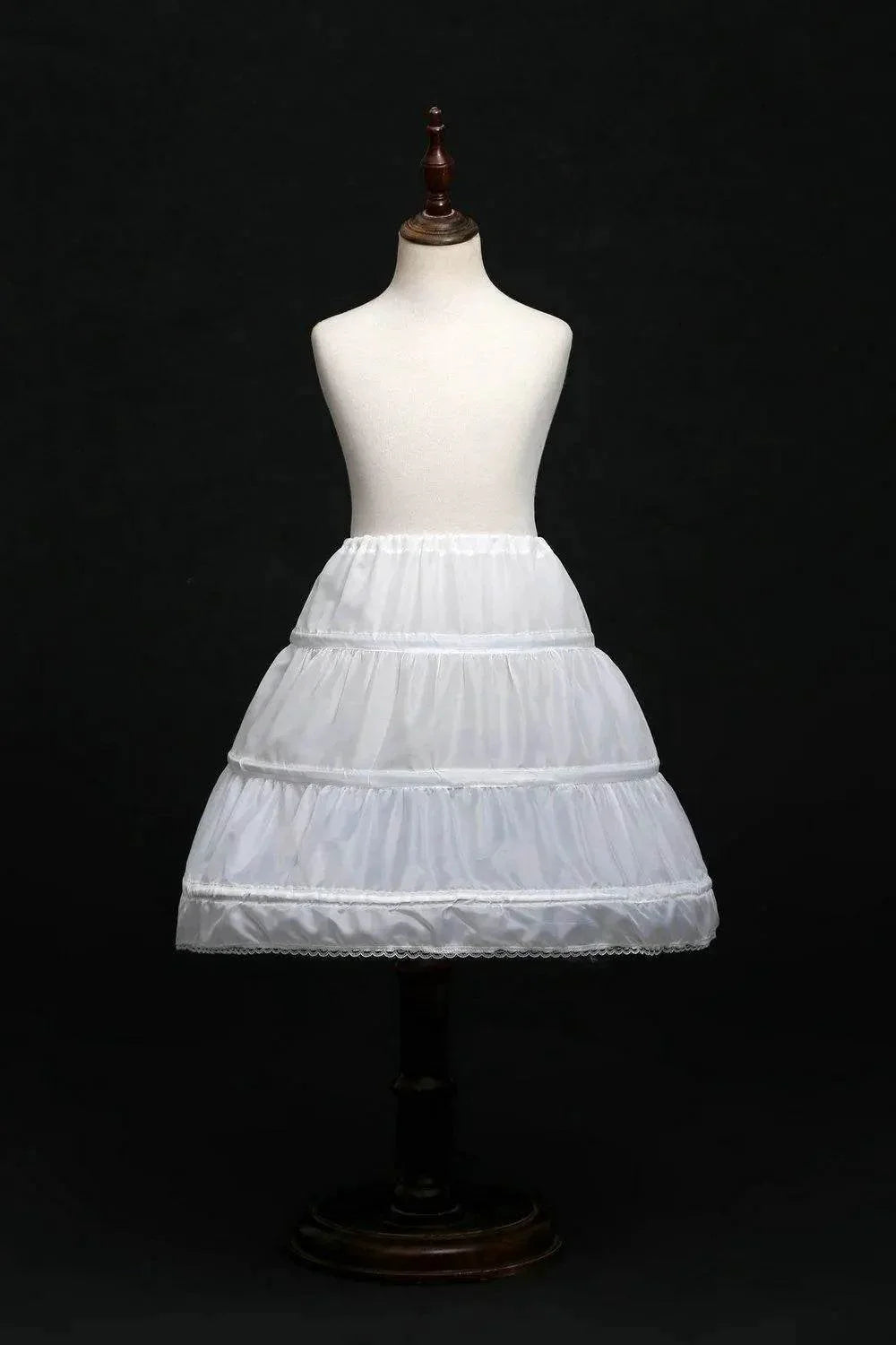 Princess Dress Crinoline Lace Trim Flower Girl Petticoat A-Line - Azufun