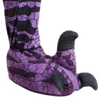 Ravenous Raptor Dinosaur Cosplay Costume Purple Hooded Jumpsuit Outfit Halloween for Kids - Azufun