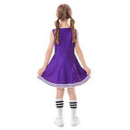 School Cheerleading Uniform Costume Cheerleader Party Dress Halloween Outfit Dress Up For Girls - Azufun