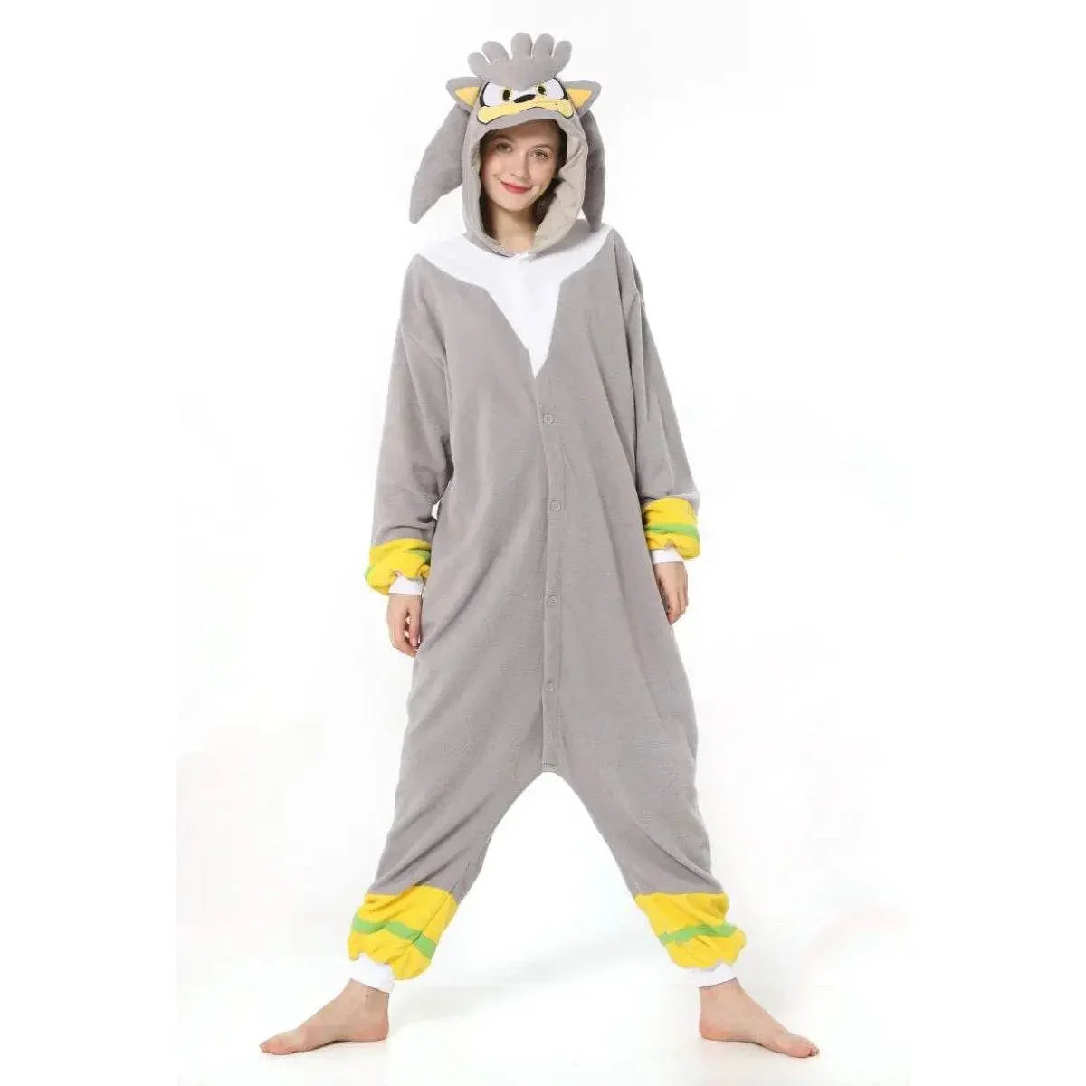 Silver the Hedgehog kigurumi onesies anime pajamas Costume - Azufun