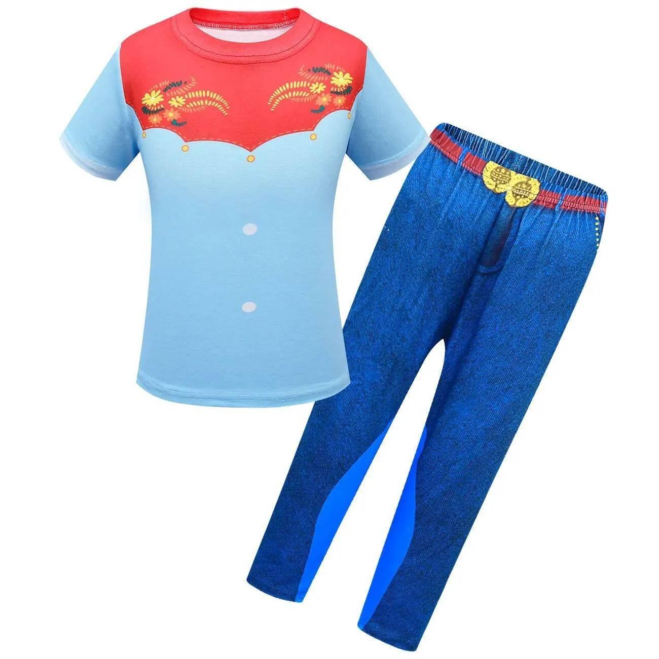 Spirit Lucky Costumes Sets Short Sleeve Trousers Two Piece Set for Girls - Azufun