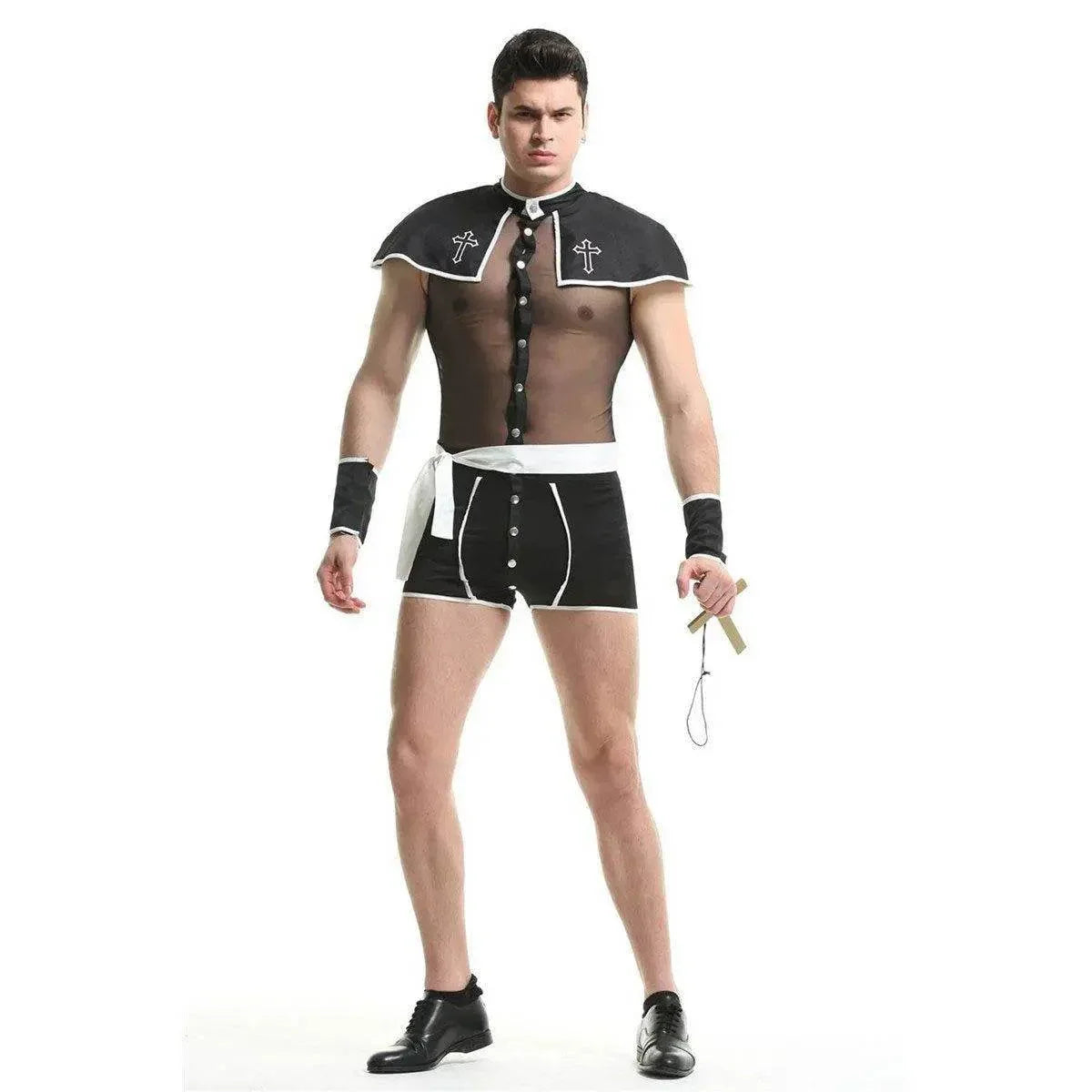 Stag Do Party Fancy Dress Costume Priest Night Club For Men - Azufun