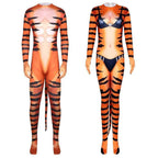 Tiger Stripes Animal Cosplay Zentai Costume Jumpsuit Bodysuit Outfits Adult - Azufun