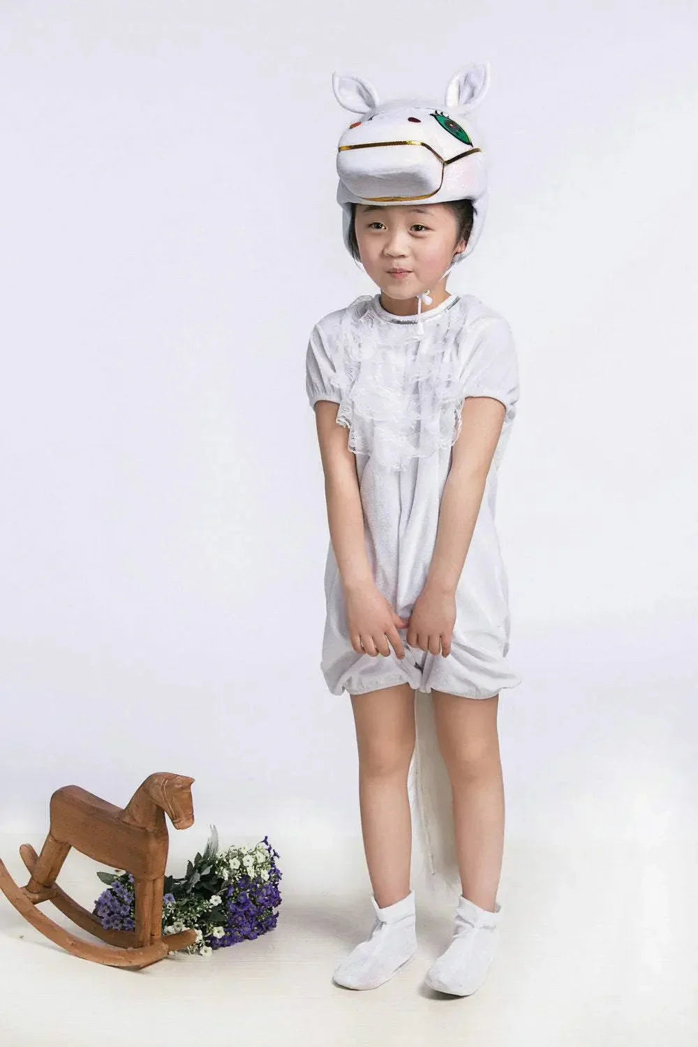 White Horse Animal Cospaly Wear Kigurumi Cute Kids Costume Child Gift - Pajamasbuy