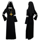 Women Nun Cosplay Halloween Costume - Azufun