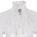 Women's Lolita Palace Retro Blouse Long Bell Sleeve Ruffled Shirt - Azufun