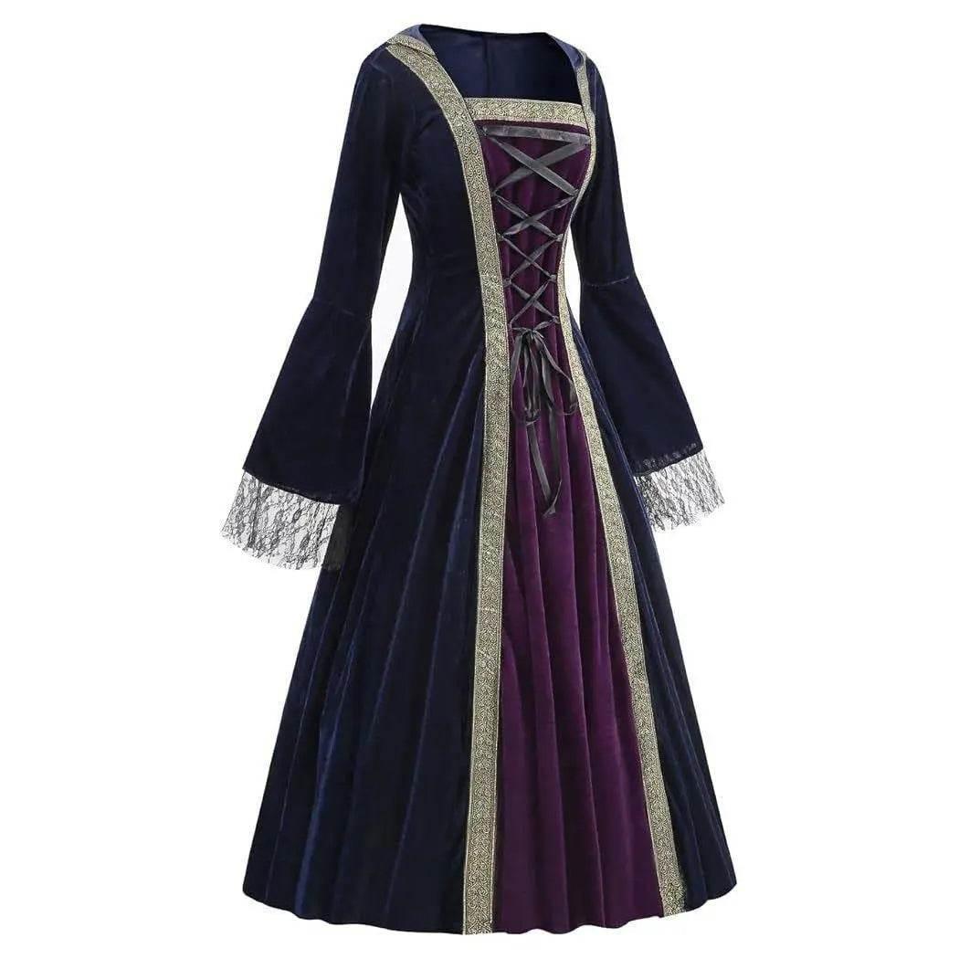 Womens Medieval Renaissance Costume Plus Size Medieval Role Play Dress - Azufun