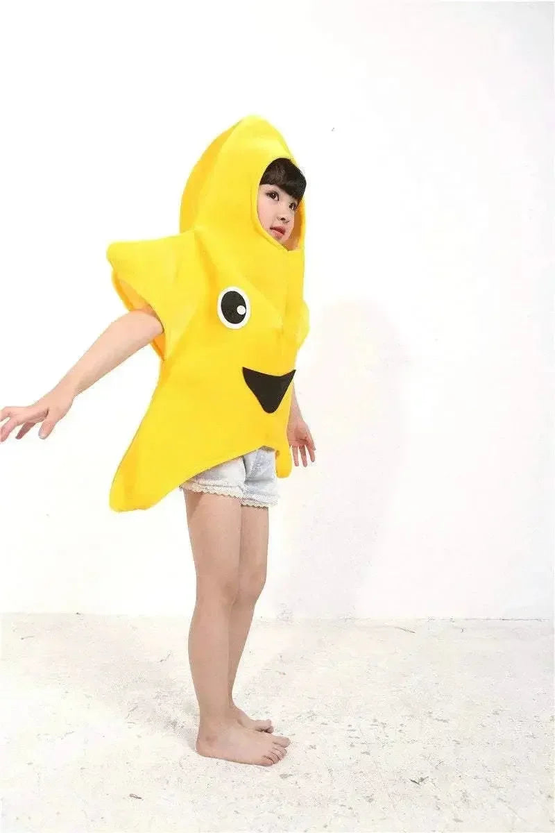 Yellow Star Smile Face Kigurumi Costume Kids Halloween Party Outfit - Pajamasbuy