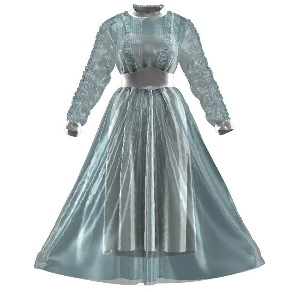 Astrid Deetz Costume Ball Dress Beetlejuice Skirt Striped Dress For Women Halloween - Azufun