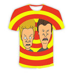 Beavis and butthead costumes round neck short sleeve men's 3D T-shirt - Azufun