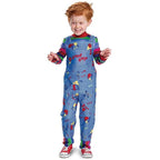 child's kids Chucky Costume Boy Jumpsuit Girls Dress stage Halloween - Azufun