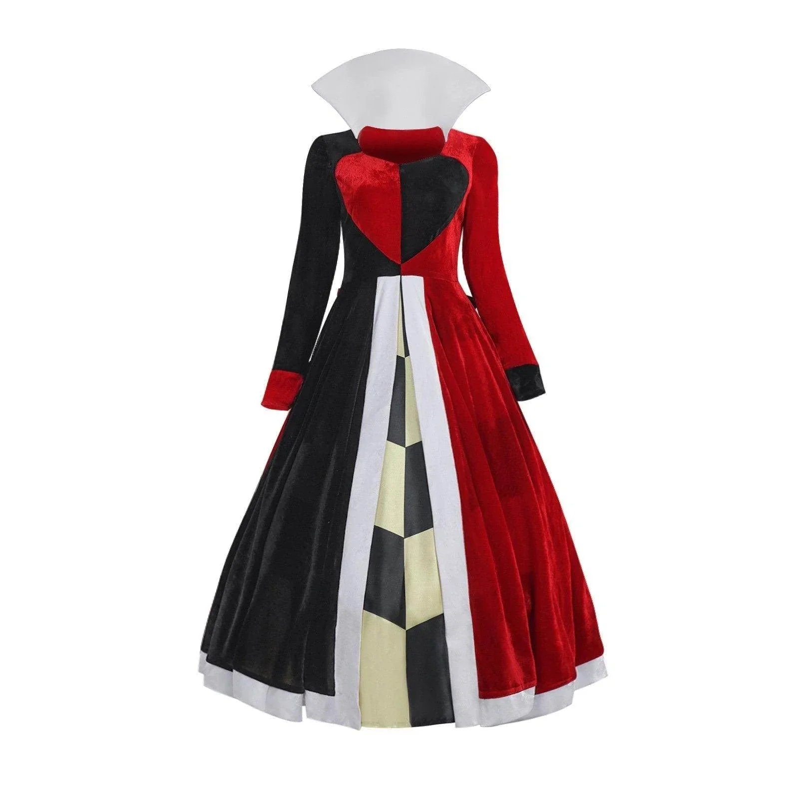 Deluxe Queen of Hearts Costume Dress Alice in Wonderland for Women - Azufun