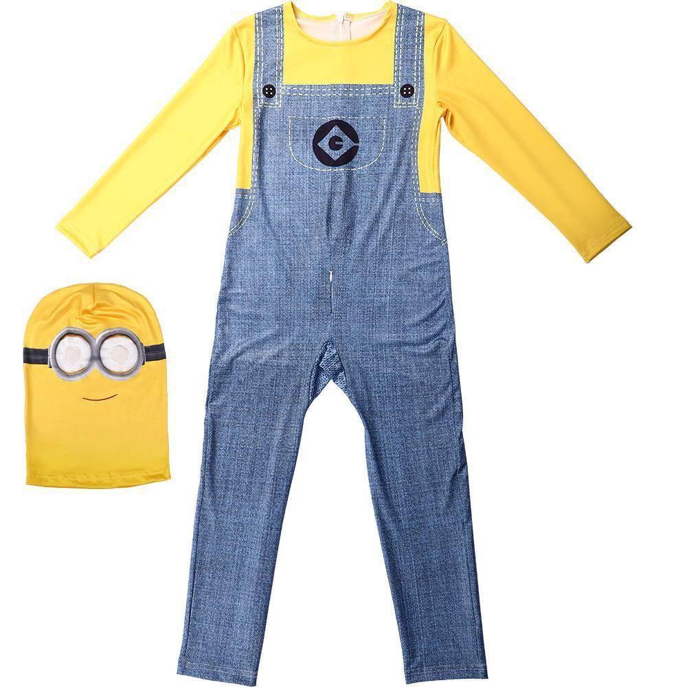 Despicable Me Minion Costume Cosplay Halloween Masquerade Party Halloween Full Set - Azufun