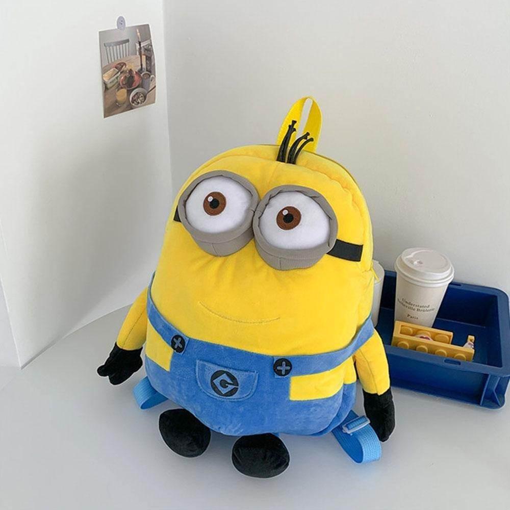 Despicable Me Minions Plush school bag large capacity student cartoon backpack - Azufun