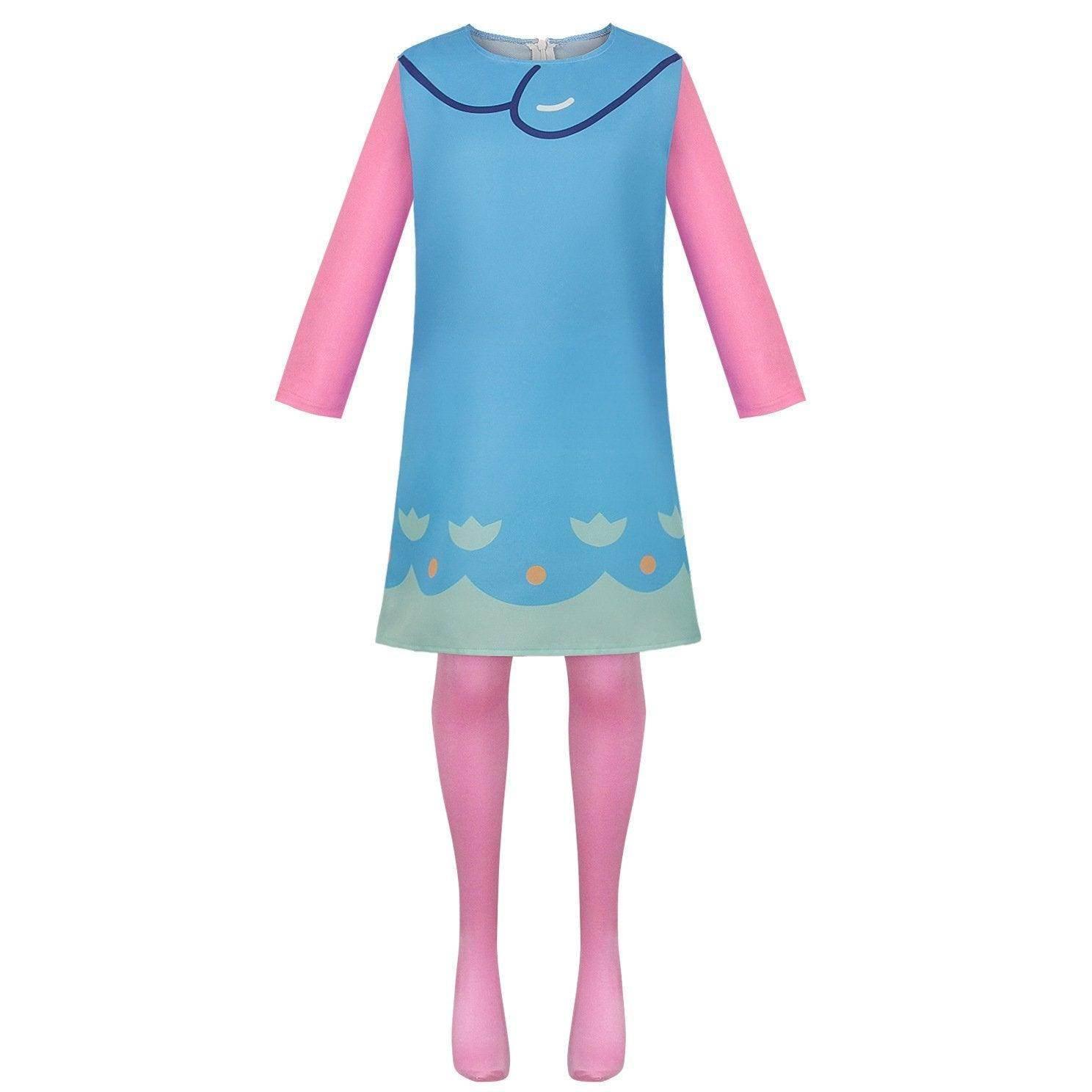 Girl Poppy Dress And Boy Branch Costume Wig Trolls 2 World Tour Cosplay For Kids Adult - Azufun