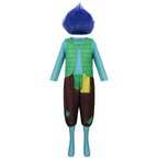 Girl Poppy Dress And Boy Branch Costume Wig Trolls 2 World Tour Cosplay For Kids Adult - Azufun
