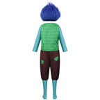 Girl Poppy Dress And Boy Branch Costume Wig Trolls 2 World Tour Cosplay For Kids Adult - Azufun