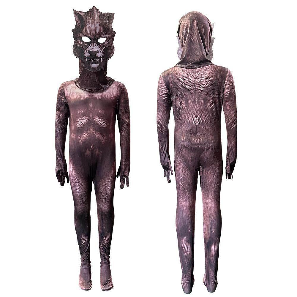 into the woods 1987 wolf costume Animal Jumpsuit Halloween - Azufun