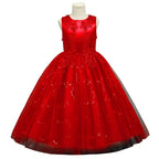 Kids Princess Evening Dresses Girls Long Tutu Sleeveless Mesh Dress