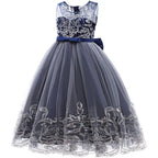 Kids Princess Evening Dresses Girls Sleeveless Long Tutu Mesh Dress