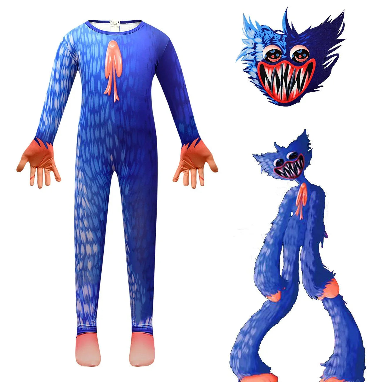 Poppy Playtime Cosplay Costume Halloween Jumpsuit Kids Bodysuit