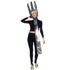 Fork & Spoon Costume Set Silver couple funny men and women Halloween masquerade stage - Azufun