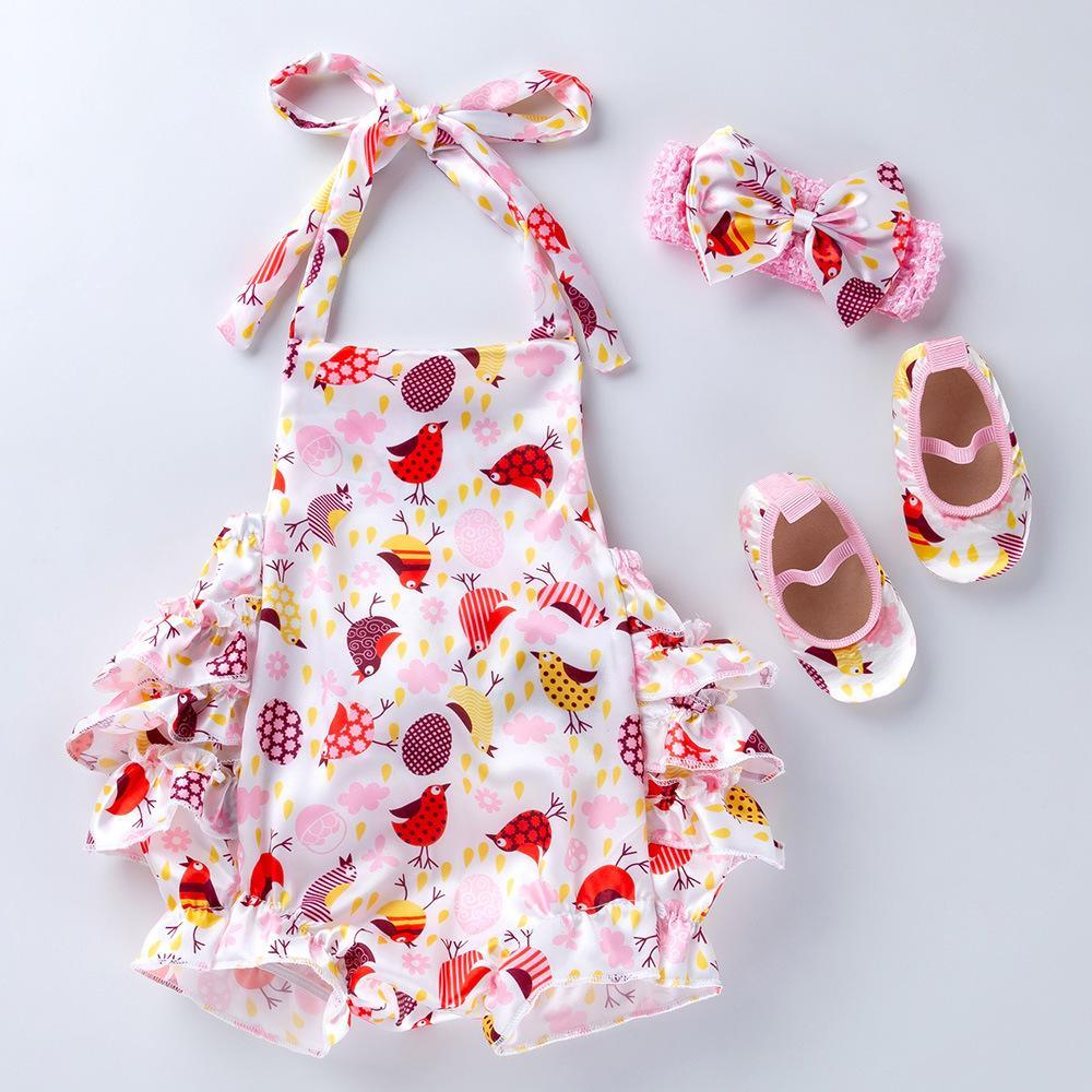 Toddler Baby Girl Strap Sleeveless Romper Bodysuit Jumpsuit Summer Outfit