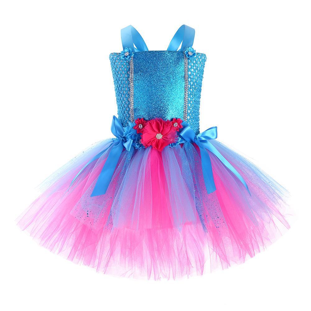 Magic Hair Anime Costume Fairy Princess Stage Role Play Dress Wig Halloween Birthday Party for Girls