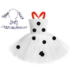 Kids Girls Dalmatian Costume Tutu Dress Set Halloween Animals Dress up