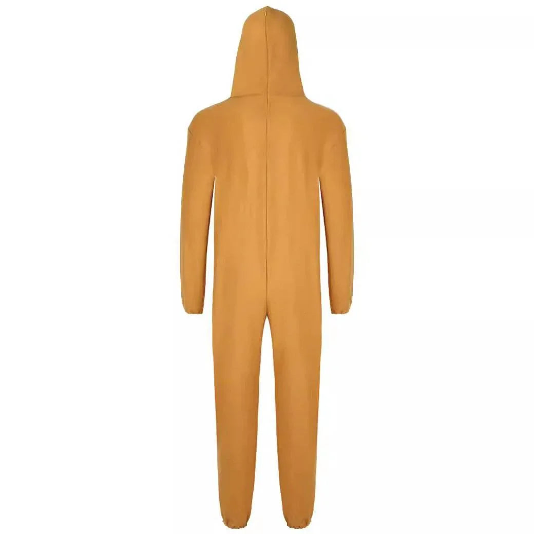Adult Gingerbread Man Costume Christmas Holiday Hoddie Funny Pajamas - Azufun