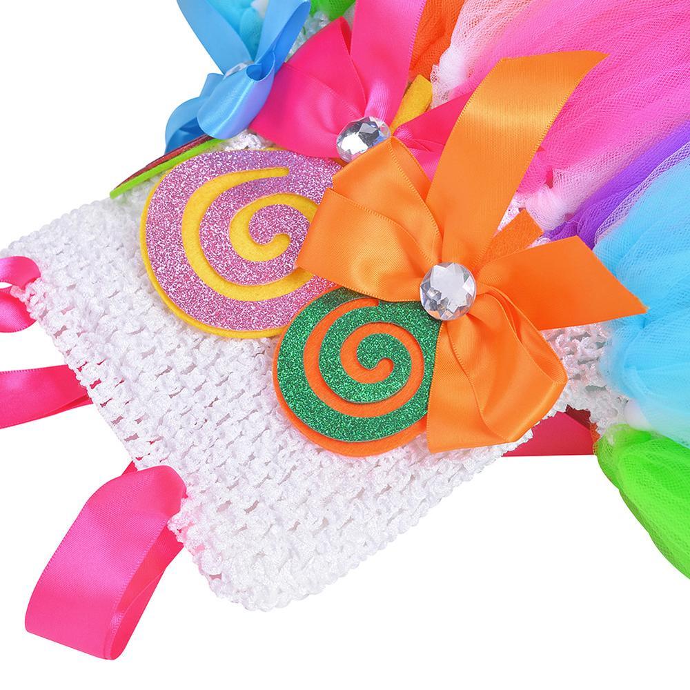 Halloween Lollipop Rainbow Mesh Princess Tutu Dress