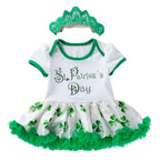 Infant Baby Girls St. Patrick??£¤s Day Outfit Green Shamrock Romper Tutu Skirt