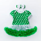 Infant Baby Girls St. Patrick??£¤s Day Outfit Green Shamrock Romper Tutu Skirt